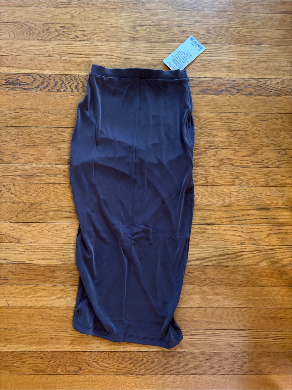 NWT XS Espresso Drapey Softstremr Column Midi Skirt